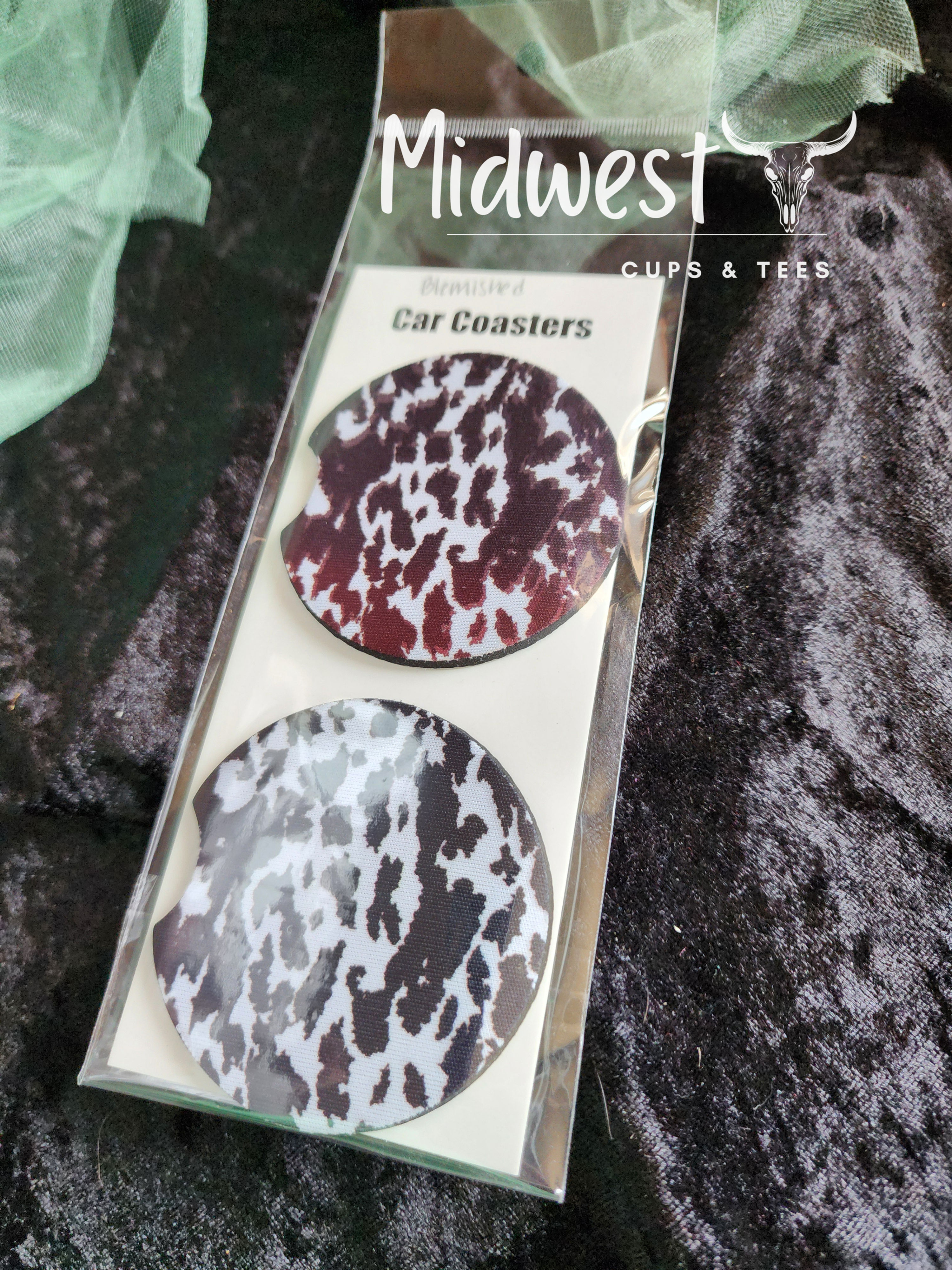 BLEMISHED Cow Car Coaster