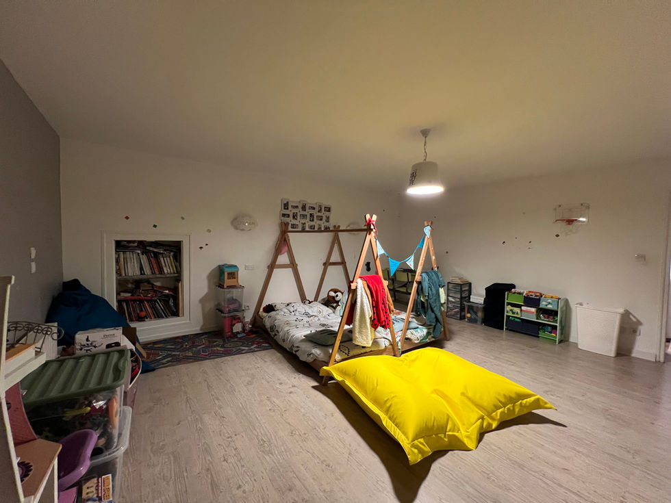 Chambre actuelle de 30 m2 partagée par les deux enfants