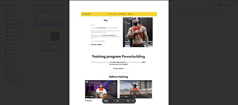 Thumbnail: Fitness Program - Anatoly