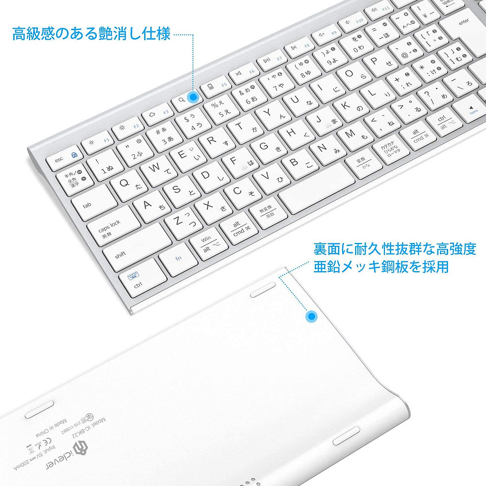 サムネイル： Bluetoothキーボード IC-BK22 【Type-C充電】