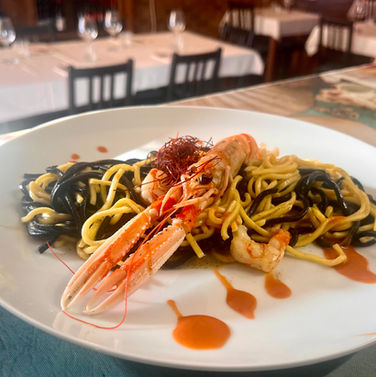 ristorante gourmet di pesce chiavari
taglierini con scampi
