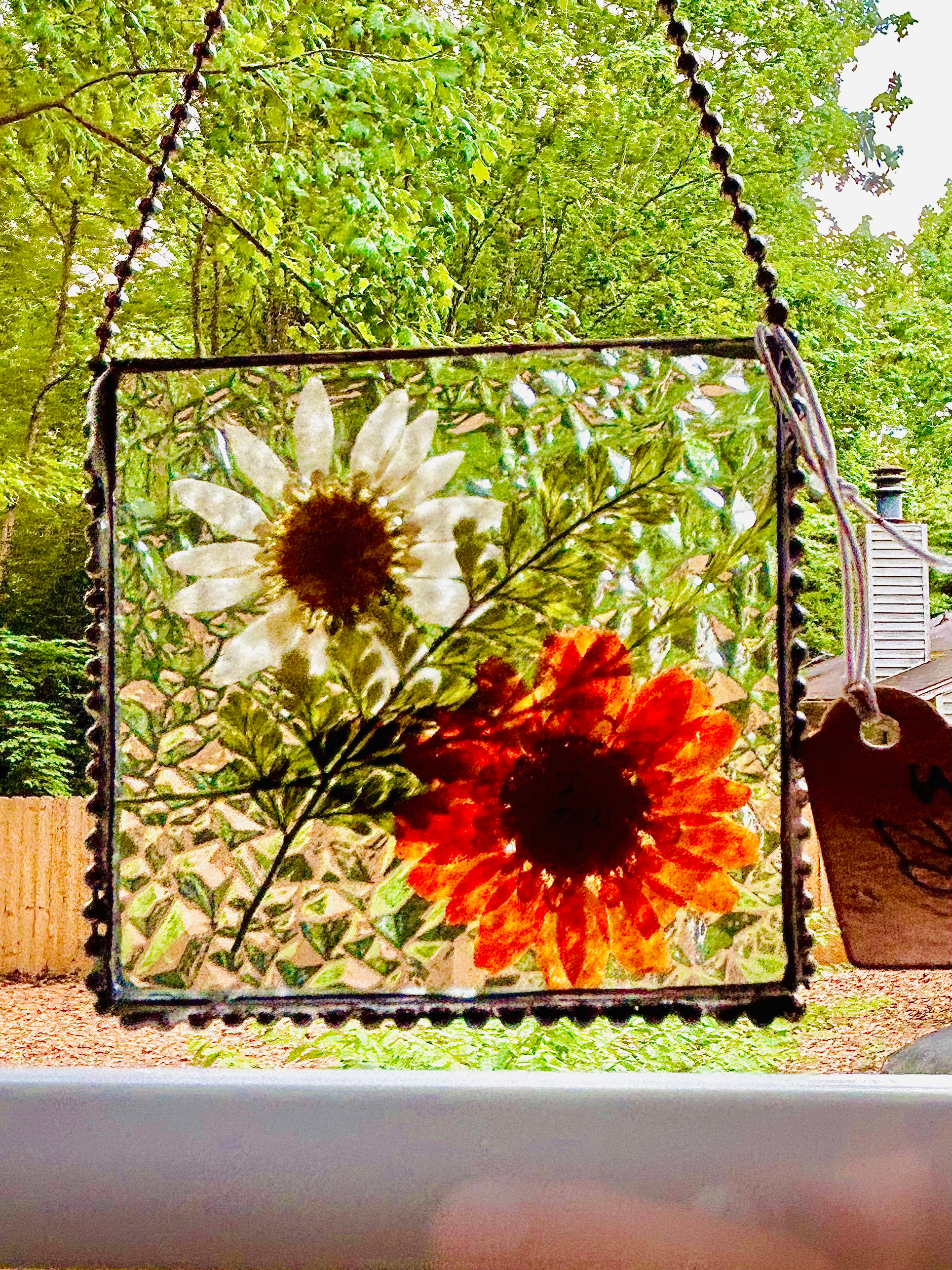 Small Square Orange Flower