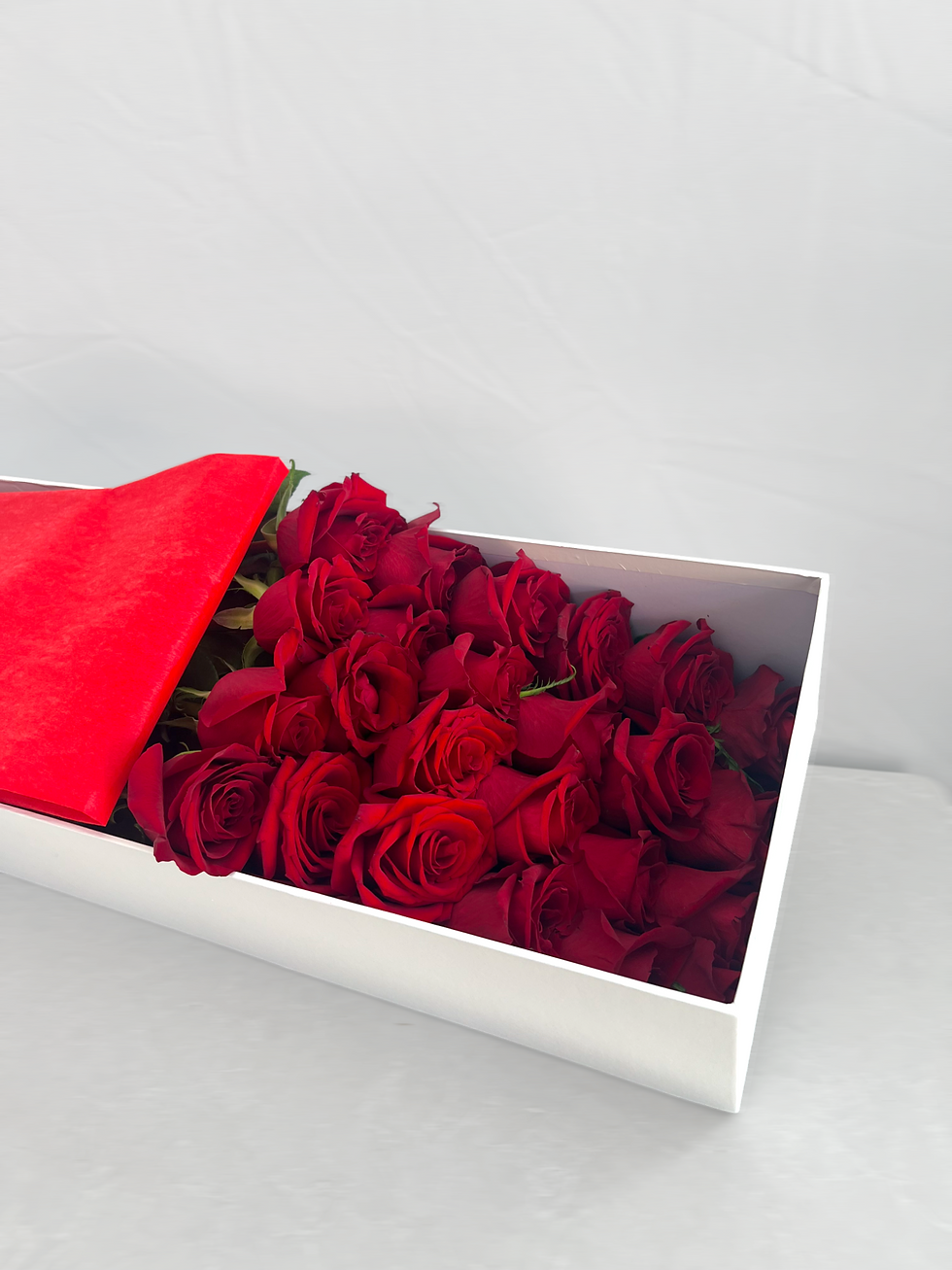 A box of 24 red roses