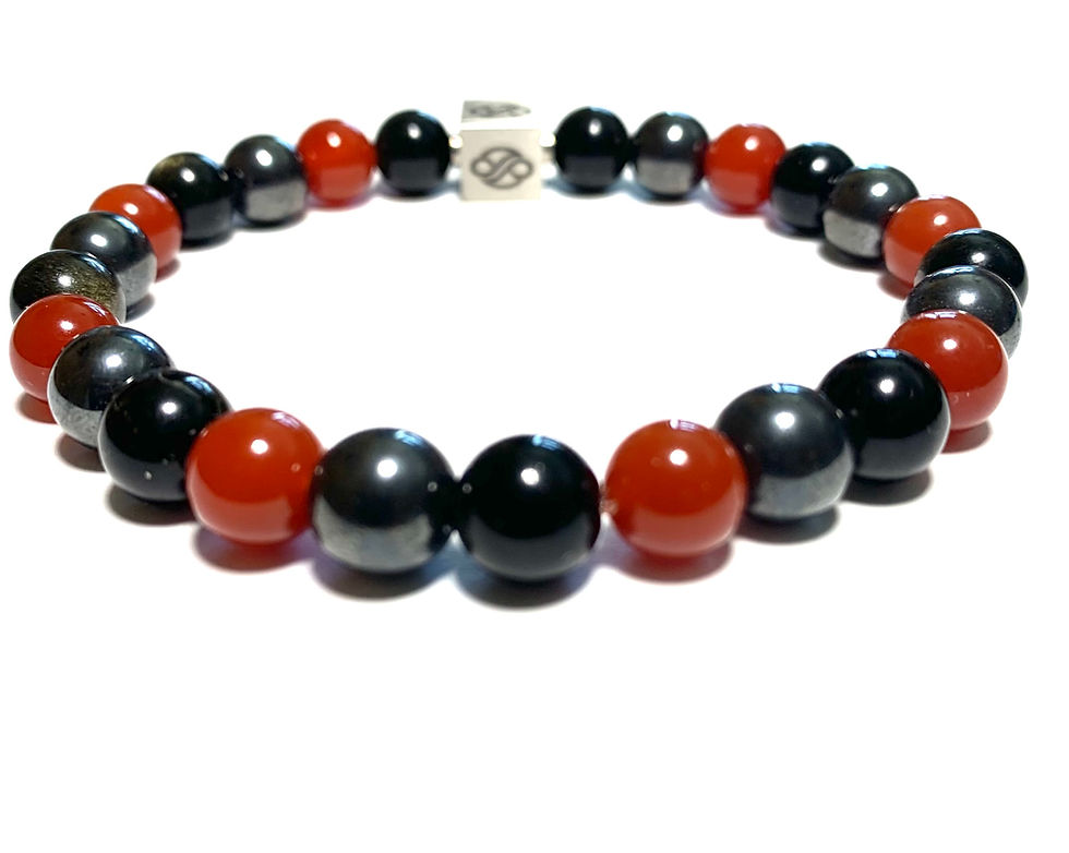 Thumbnail: Ray of Light Jewels® - Carnelian A gemstone, Hematite gem, Red Tigereye