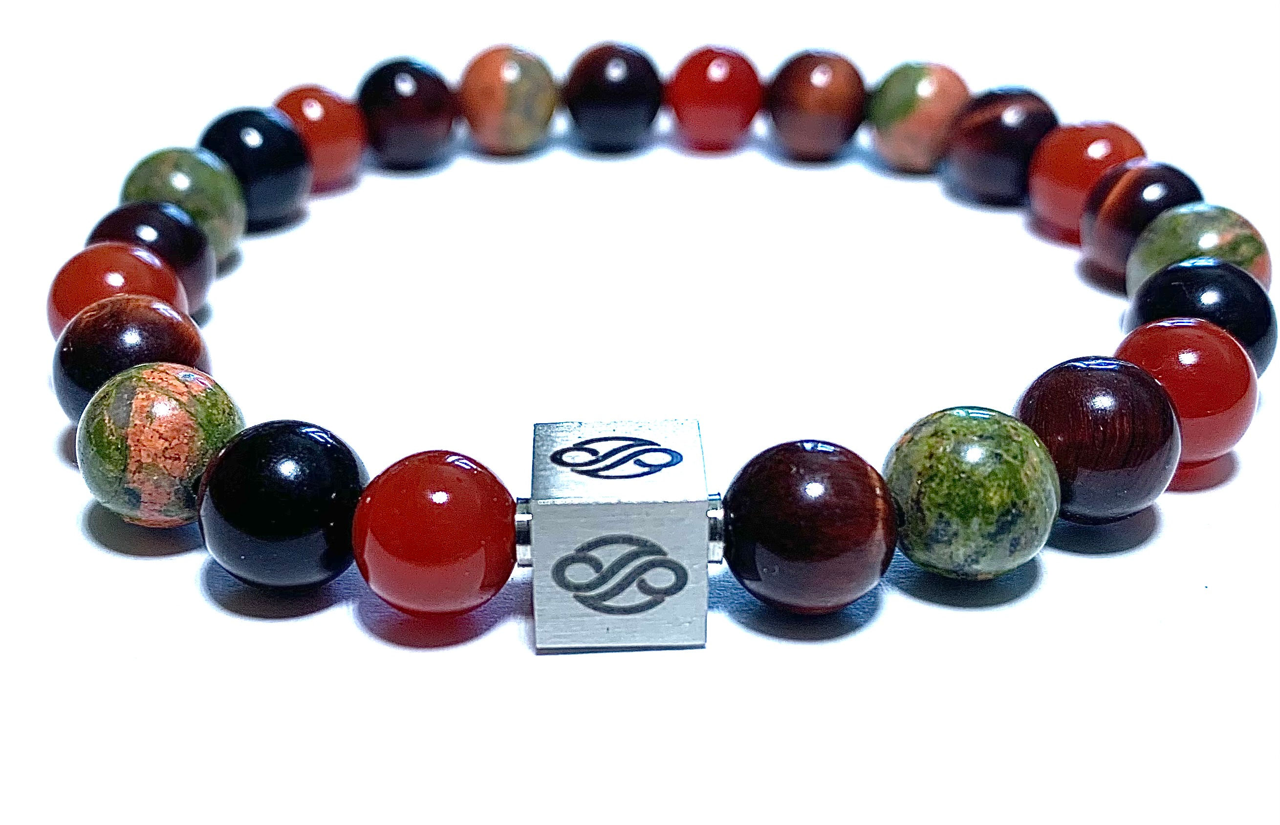 Carmelian and Unakite Bracelet