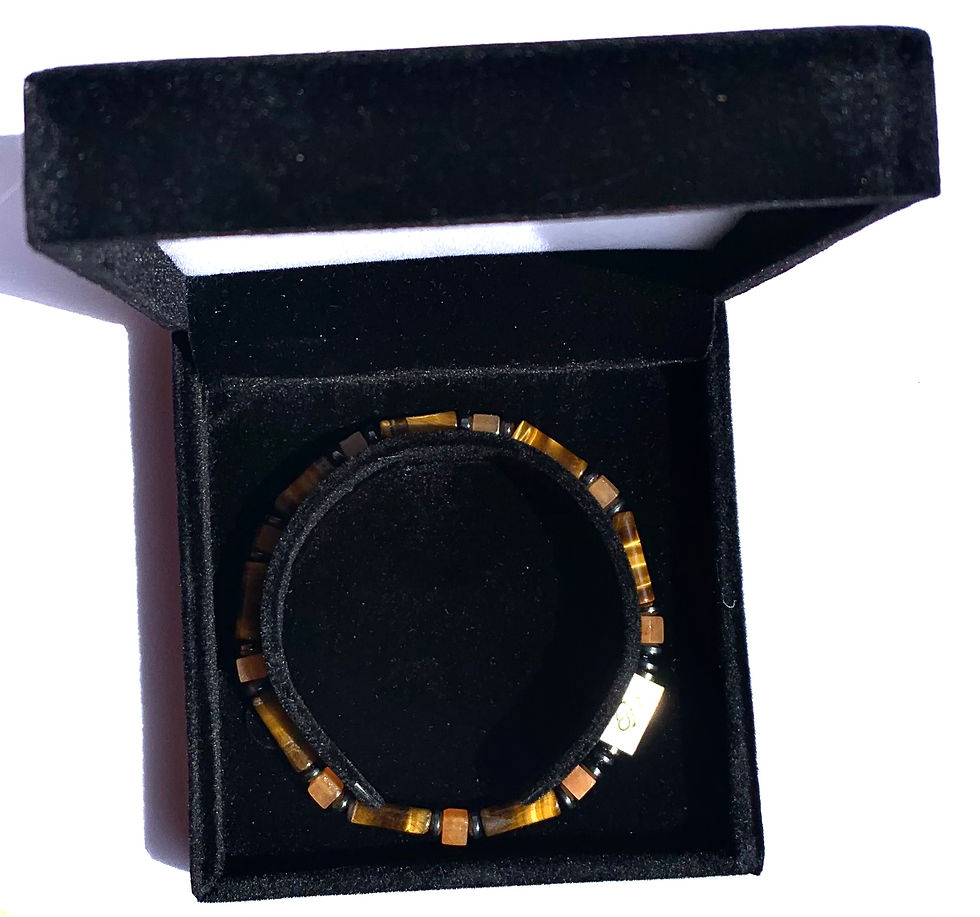 Thumbnail: Ray of Light Jewels - Tigereye & Aventurine And Silver  Beads Bracelet