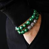 Thumbnail: Ray of Light Jewels - Tigereye & Malachite Bracelet - 10mm