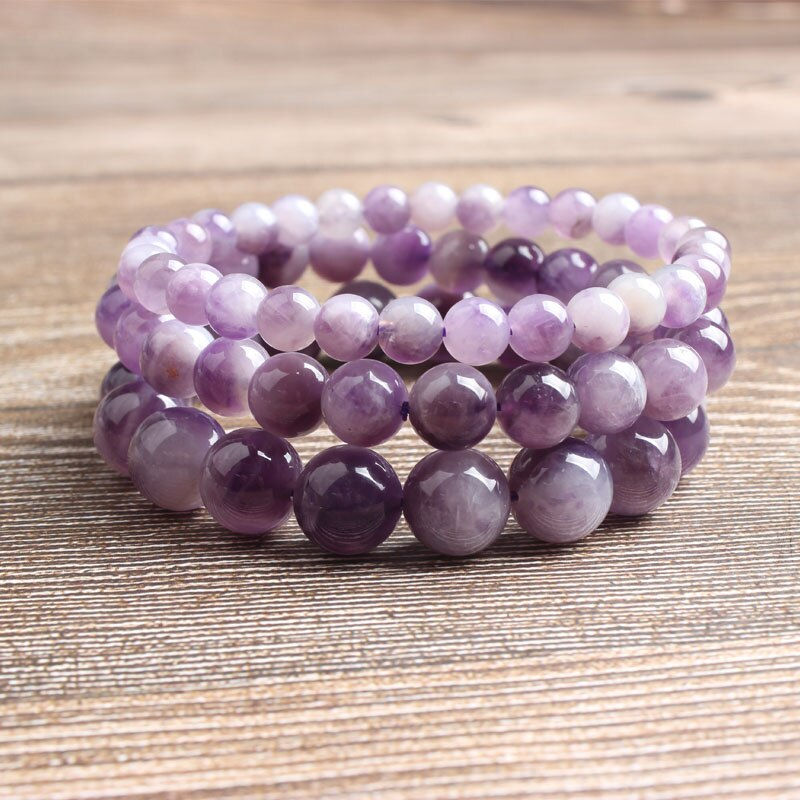 Thumbnail: Natural Amethyst Gem Stone Bracelet/Spiritual Protection Balance Meditation