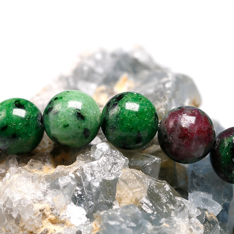 Thumbnail: Ray of Light Jewels - Zoisite Ruby, Green Anyolyte & OM Mantra Sterling Silver