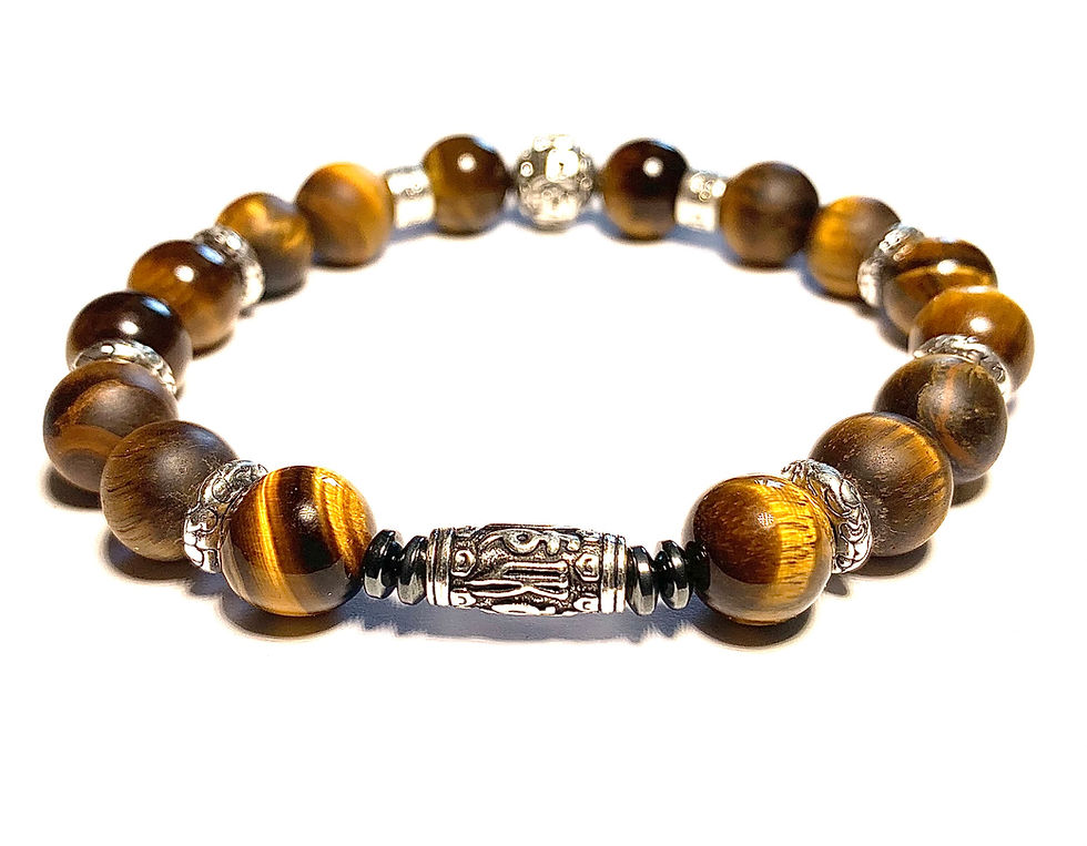 Thumbnail: Ray of Light Jewels® - Tiger Eye polished and matte  AAA gem, Sterling Silver