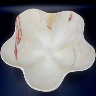 woodturned boxelder, hand carved, bleached lacquer finish