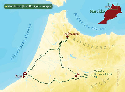 Kaart Marokko Special 8 dagen