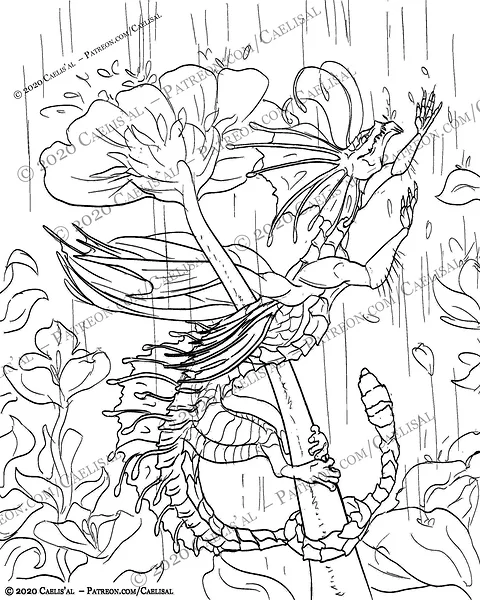 Earth Fae Dragon Coloring Book Page Caelis Al Wonders Caelis Al
