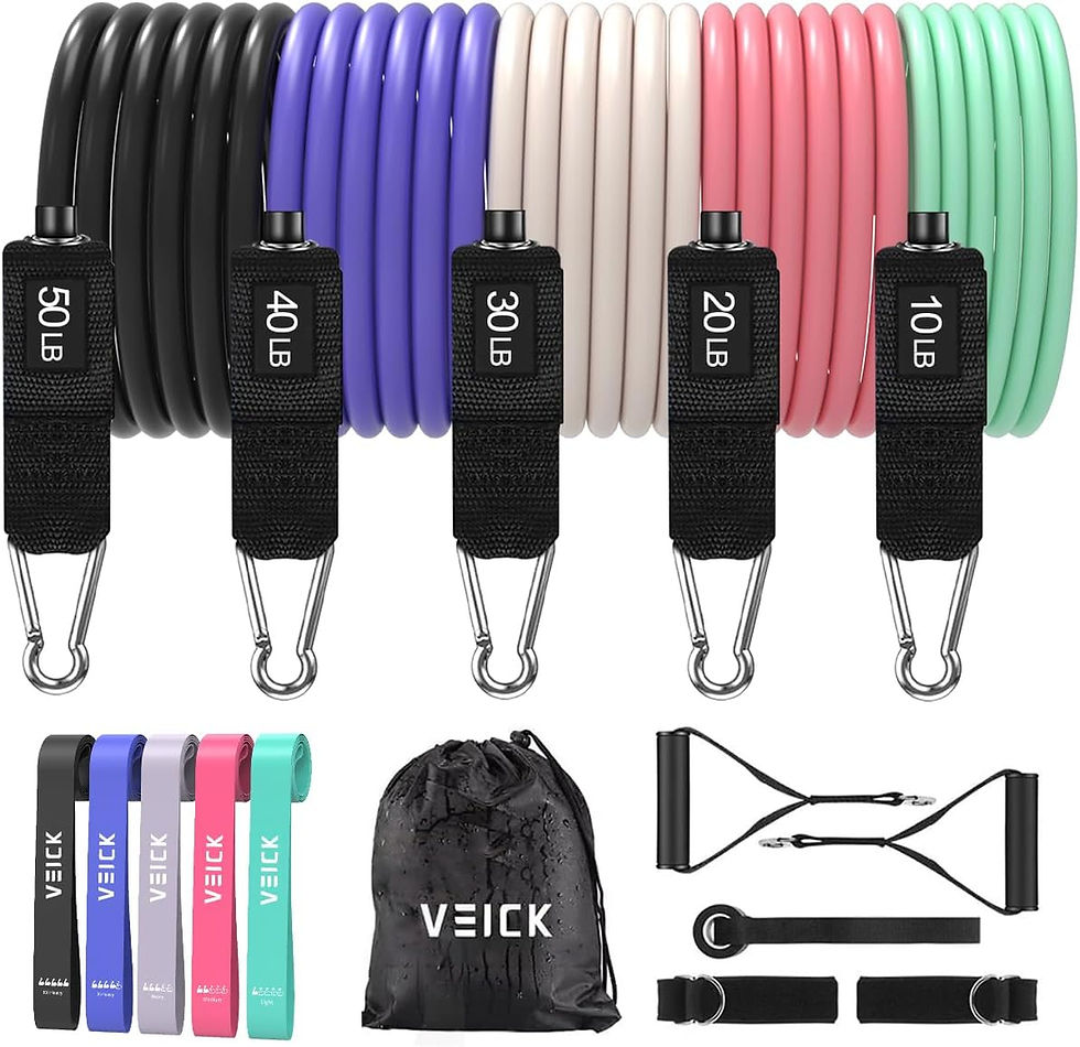 Thumbnail: VEICK Resistance Bands, Exercise Bands, Workout Bands Set for Working Out with 