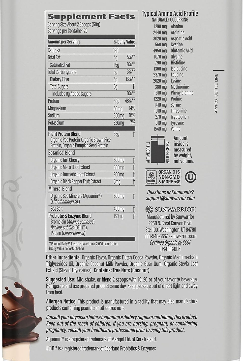 Thumbnail: ACTIVE! Sunwarrior Plant-Based Protein Powder - USDA Organic - 30g