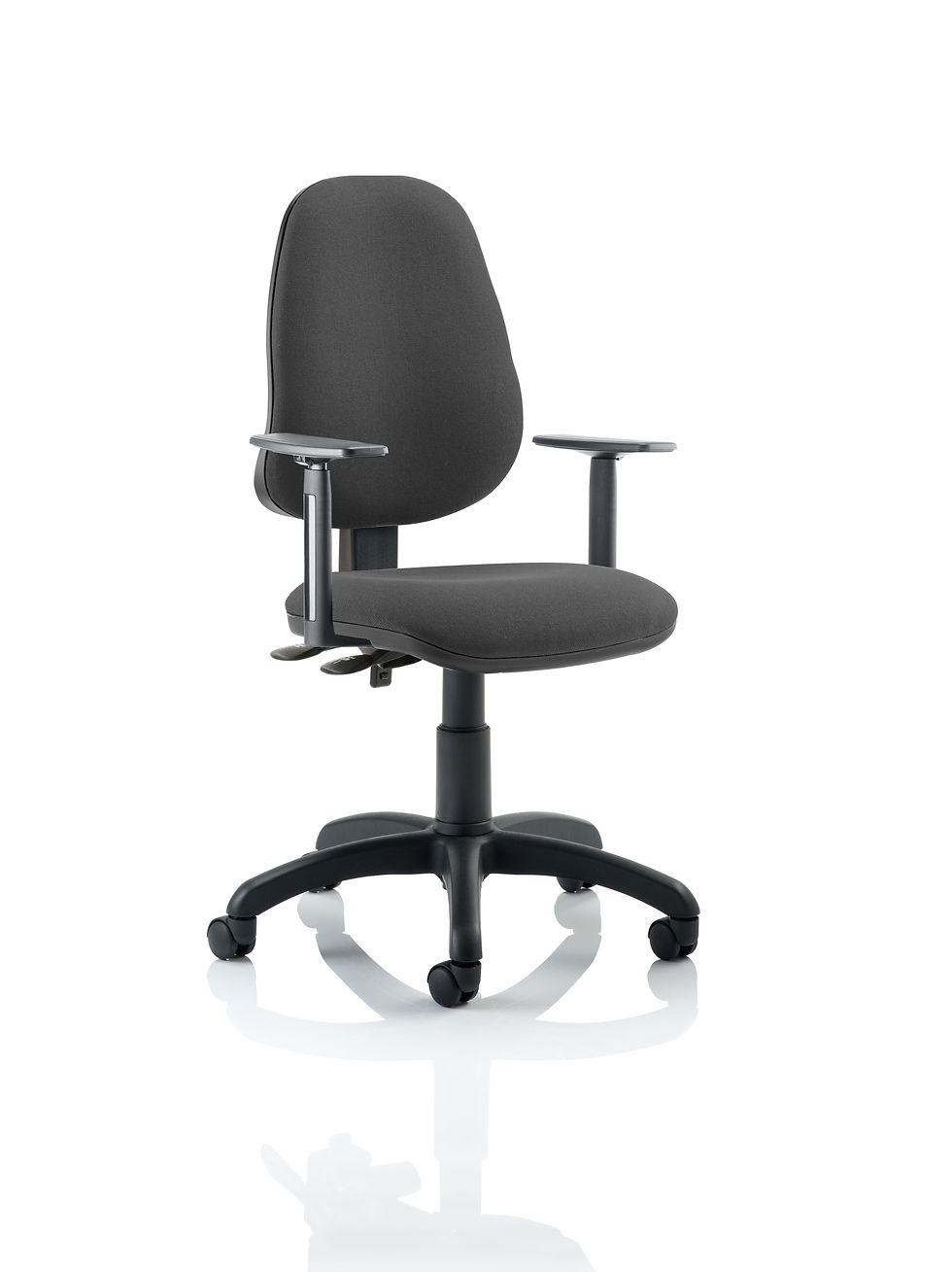 'Ace Deluxe' 2 Lever Operators chair - Charcoal/Adjustable Arms