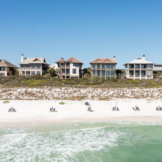 The Retreat community taken above the water with a drone.