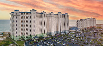 The Beach Club resort looking out over the gulf of mexico at sunset
