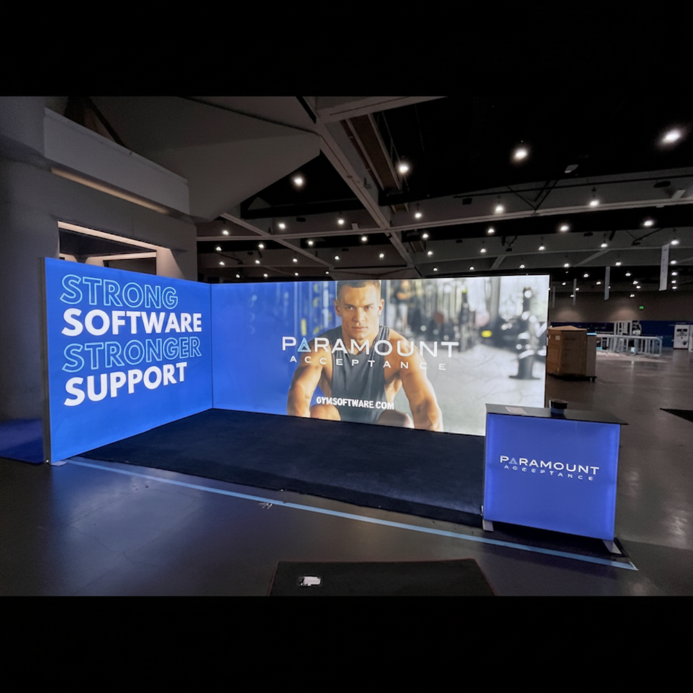 best and most affordable backlit trade booth rental in los Angeles 10x20 all included only $2500