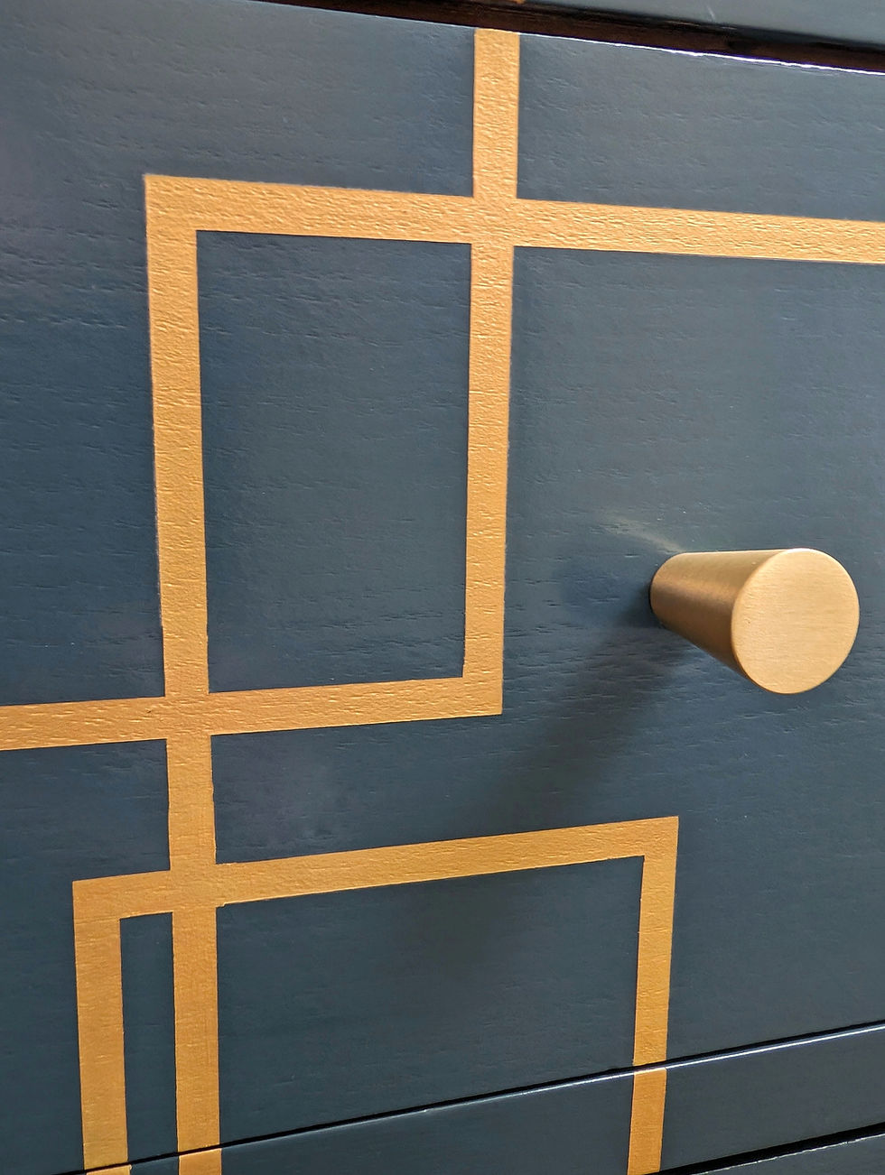 Thumbnail: Blue and gold chest of drawers