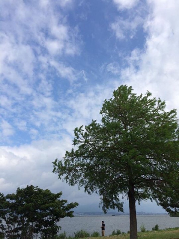 今朝の琵琶湖畔