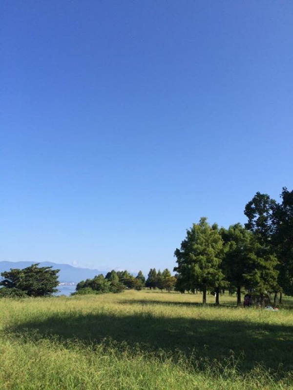 今朝の琵琶湖畔