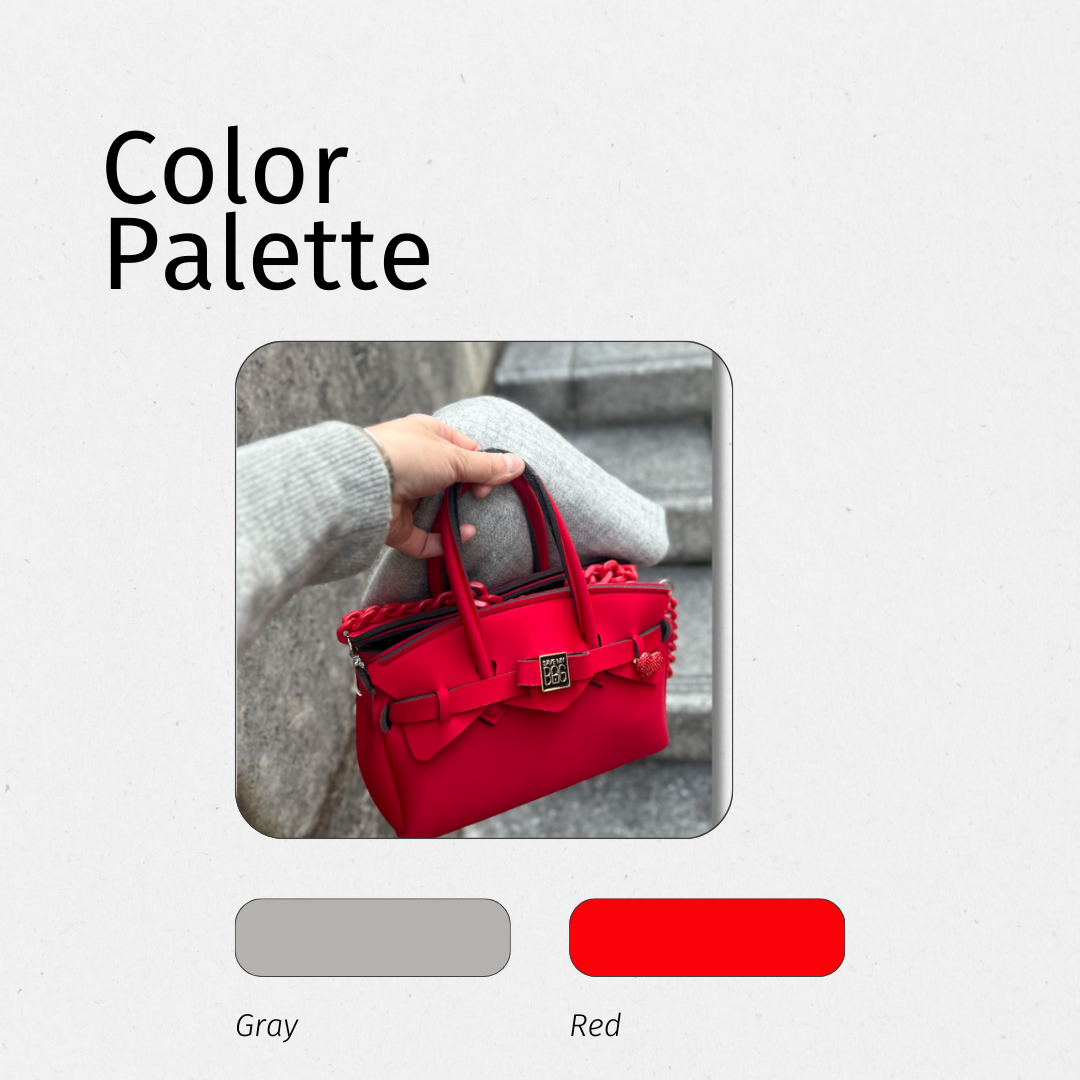 Gray × Red Simple fashion