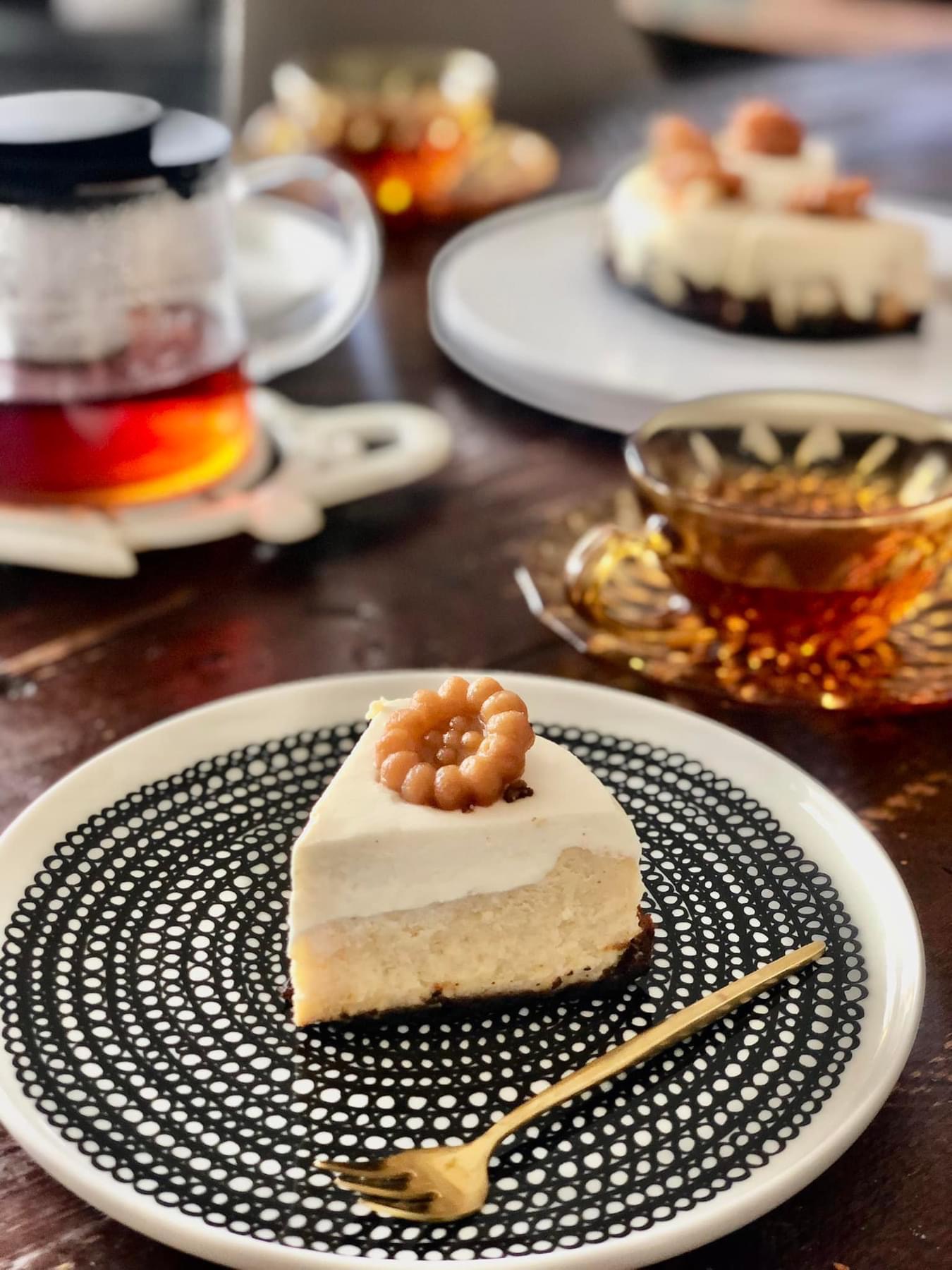 朝からチーズケーキ😉