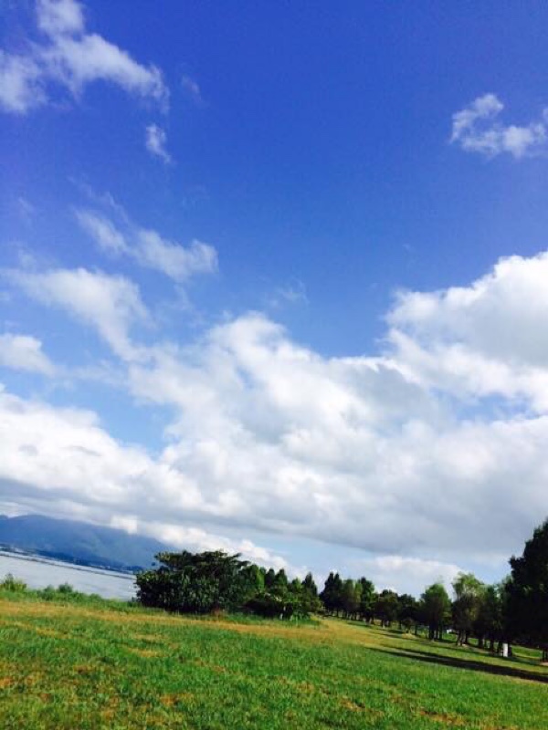 今朝の琵琶湖畔