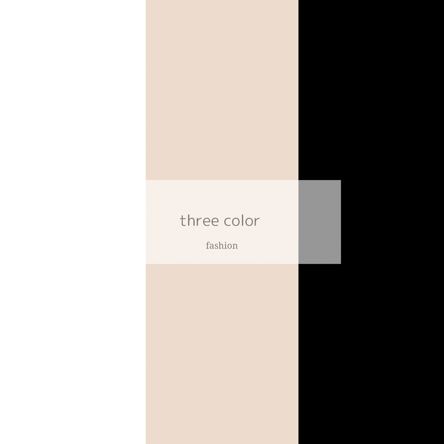 1 color ファッション:White × Black × Beige