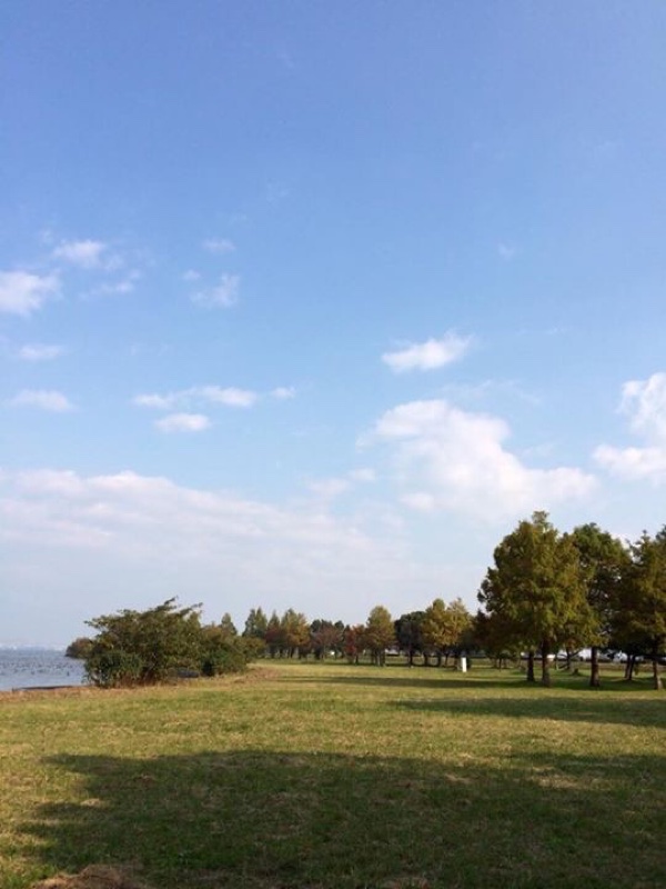 今朝の琵琶湖畔