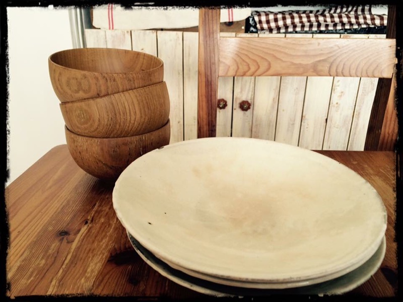 木のボウル＆白いお皿