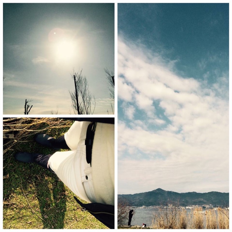 今朝の琵琶湖畔