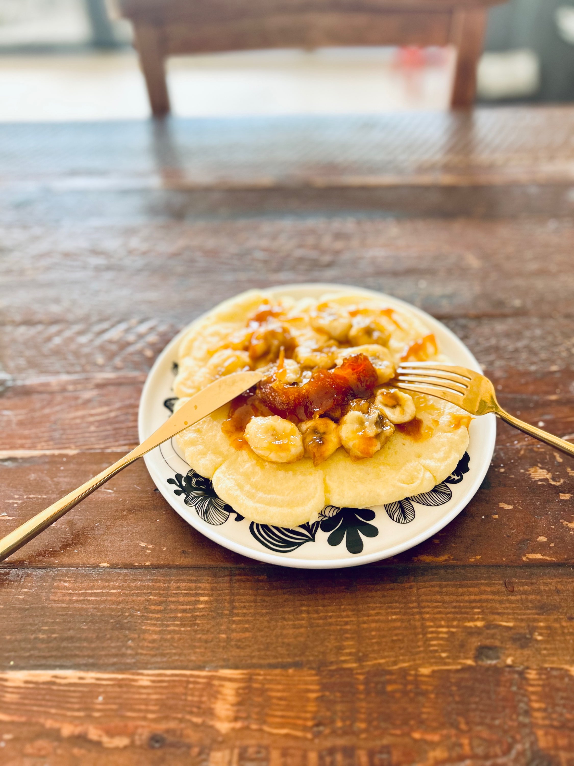 バナナ🍌キャラメル米粉パンケーキ