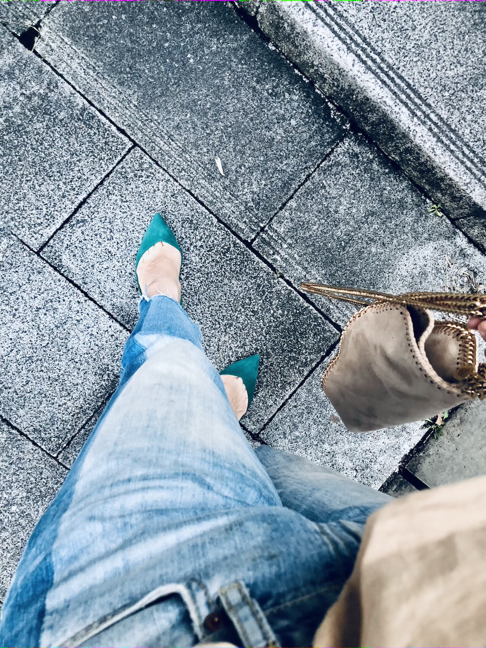 夏＆秋のMixファッション：スエード素材の靴