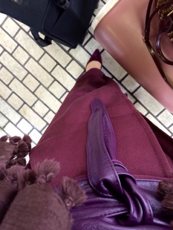 ワイン色のコーデ