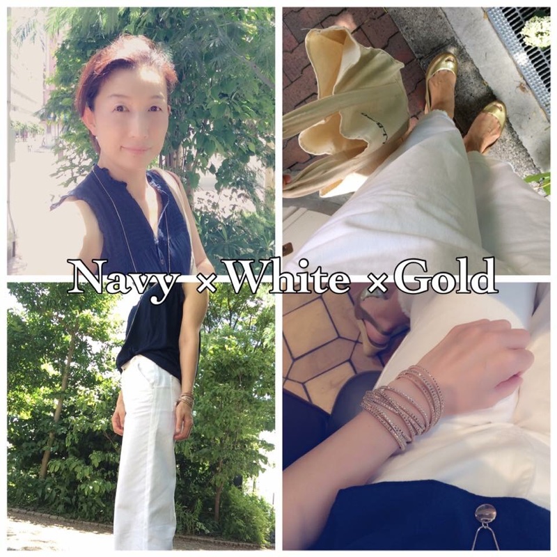 Navy × White × Gold３色