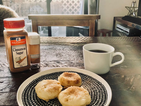 今日のおやつ豆腐&米粉ドーナツ🍩
