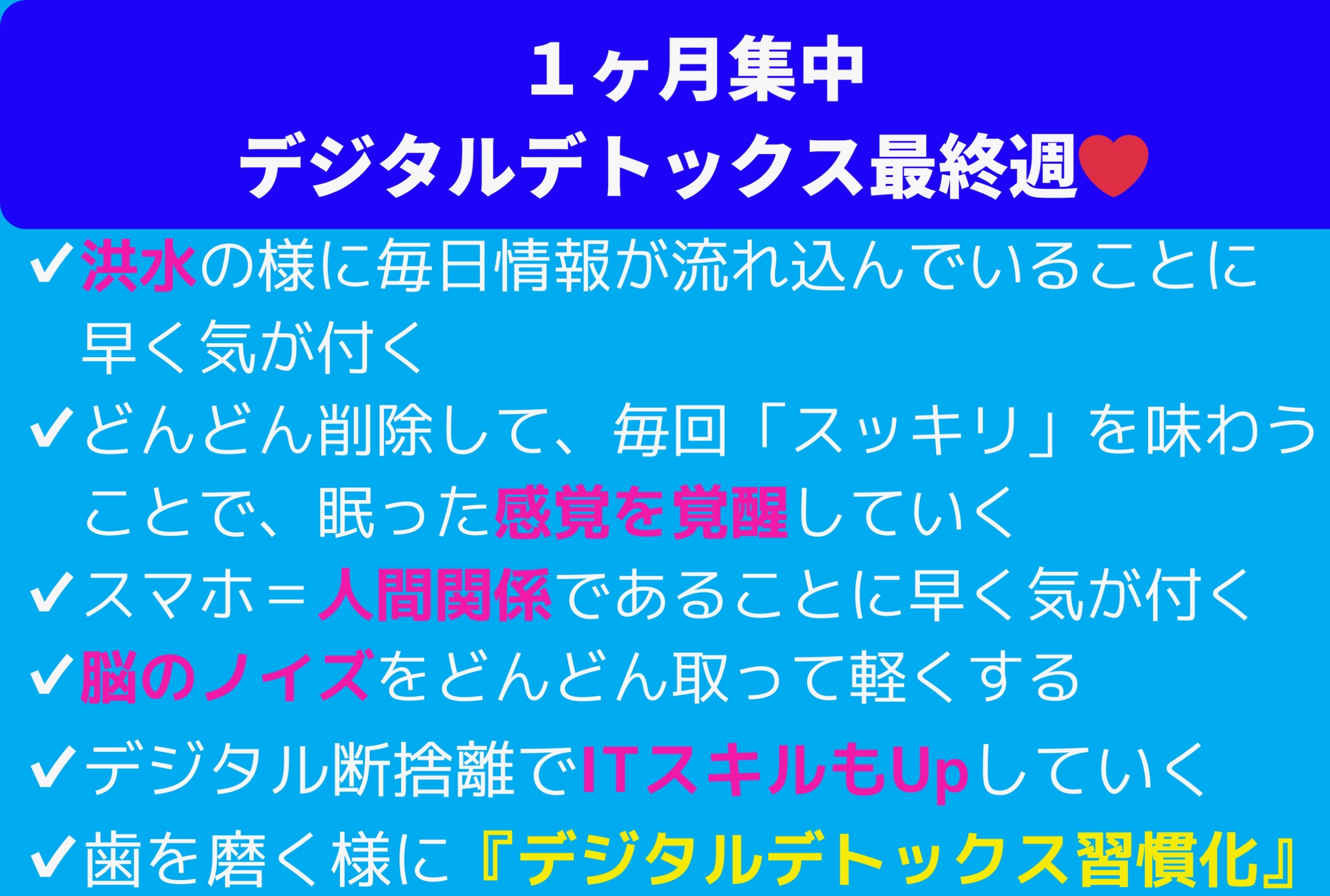 8月🌻1ヶ月集中デジタル断捨離デトックス📲
