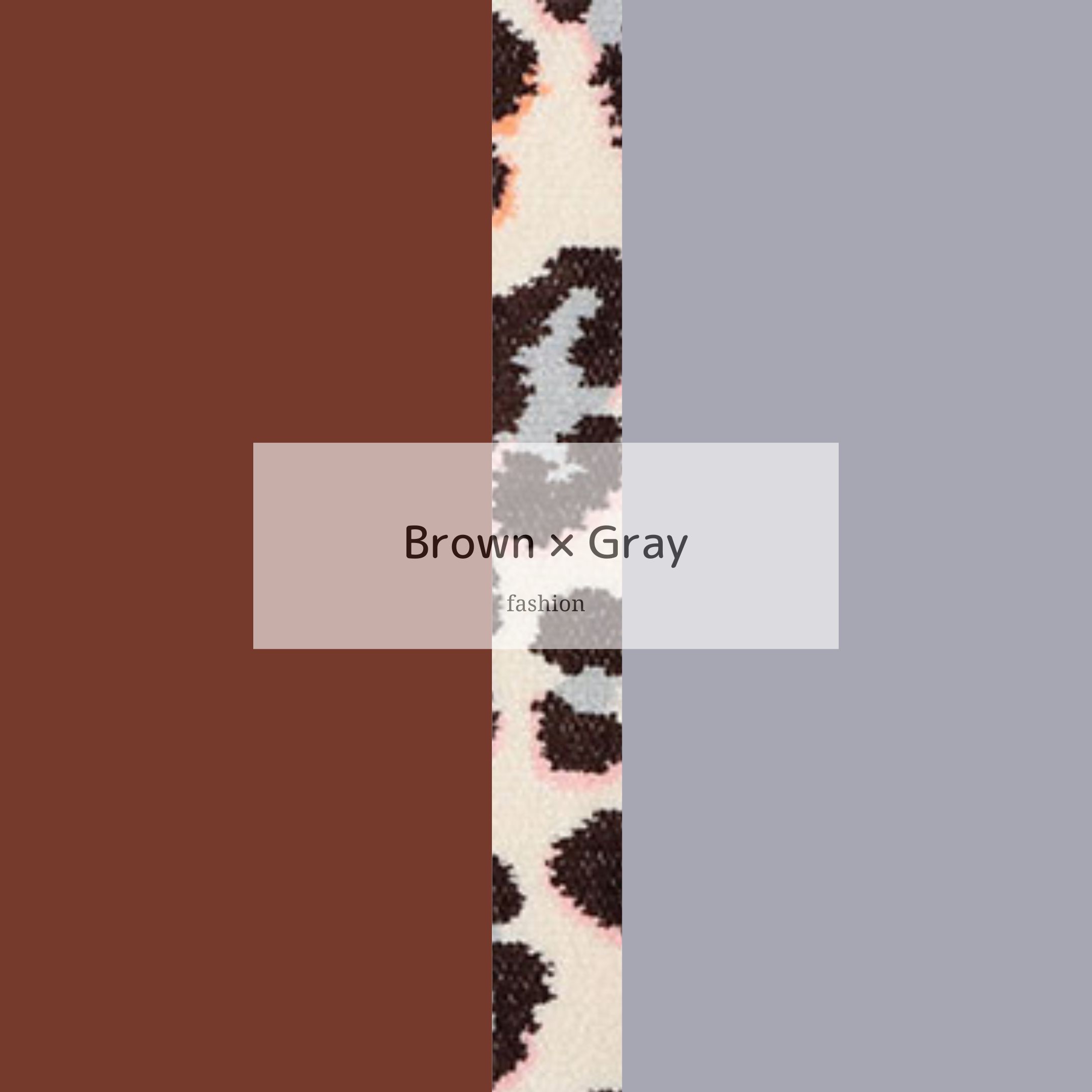 Brown × Gray配色ファッション