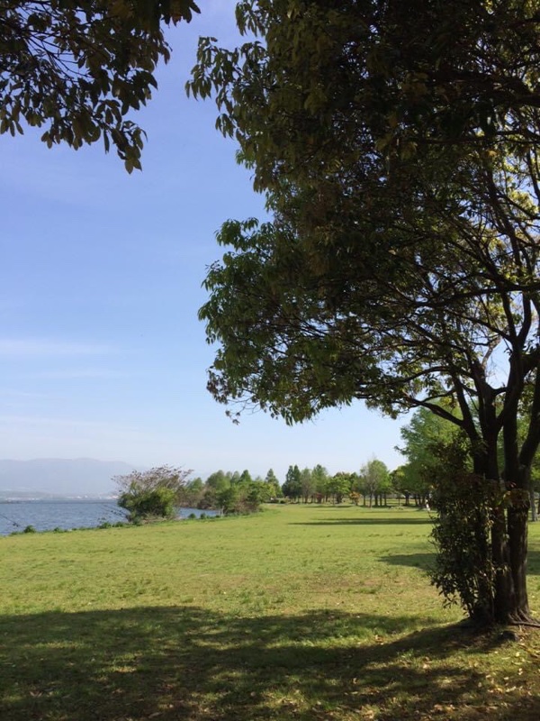 今朝の琵琶湖畔