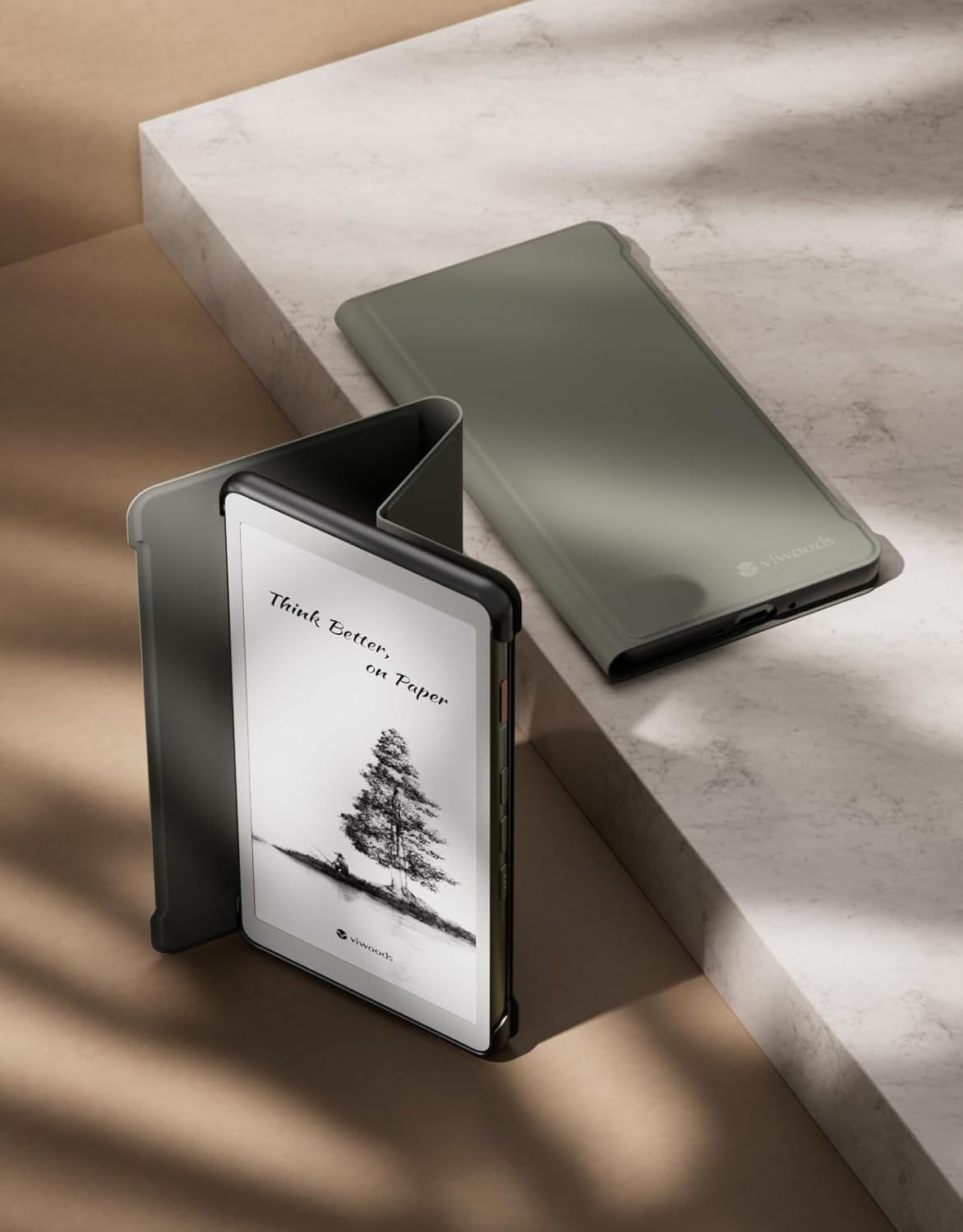 Custodia Folio PU per VIWOODS AiPaper Reader e Reader C – Pinemist Green