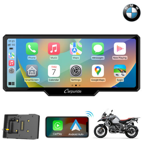 Carpuride W619B Stereo portatile wireless per moto con supporto per moto BMW