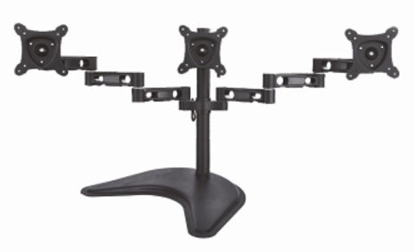 BRACCIO DA TAVOLO CON BASE PER TRE VIDEO FINO A 15 KG DA 13 A 21 FINO A VESA