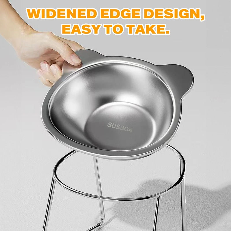 Thumbnail: Slanted Stainless Steel Pet Feeding Bowl