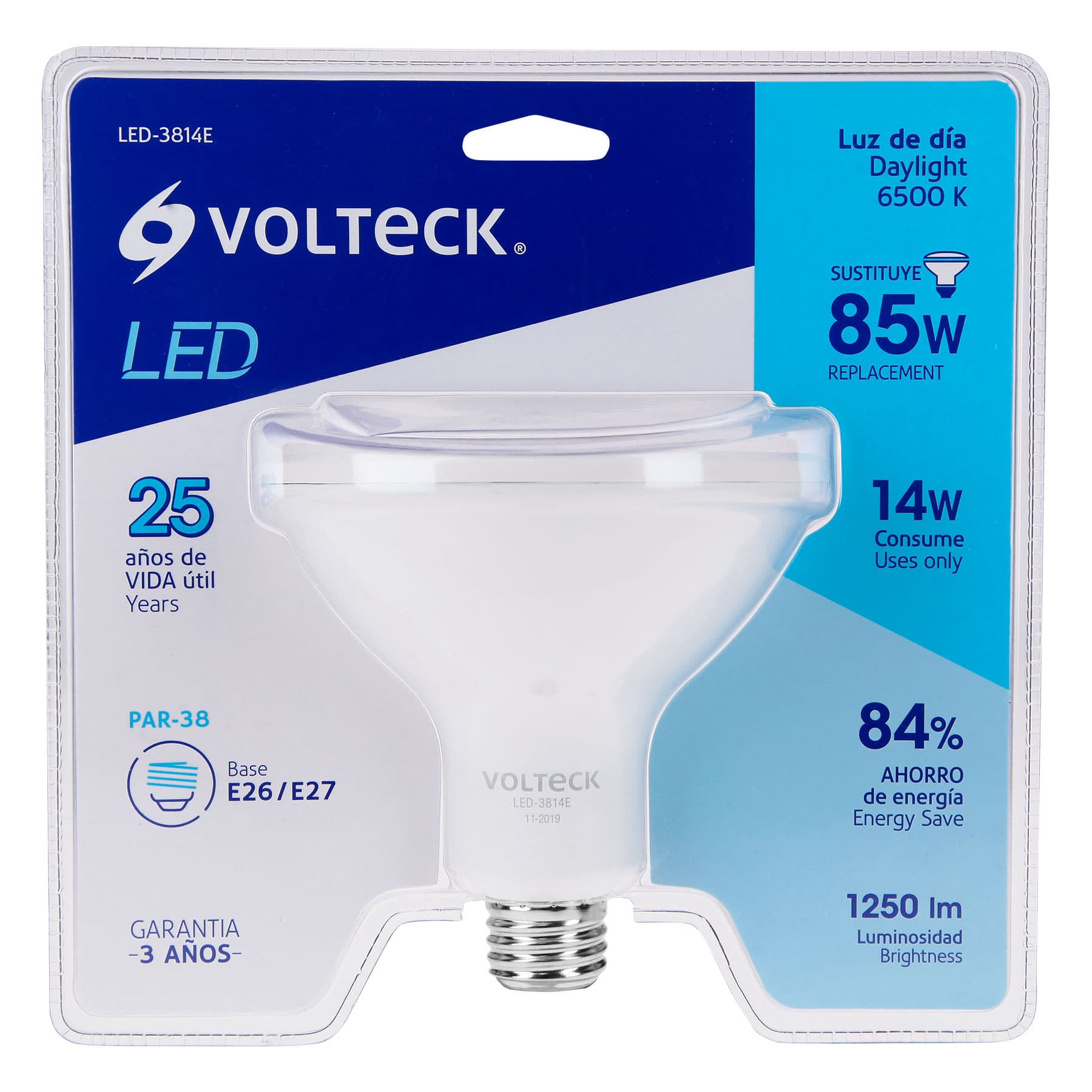 LED-3814E Foco LED 14 W tipo PAR38, 6500K blanca fría, VOLTECK Código: 46191