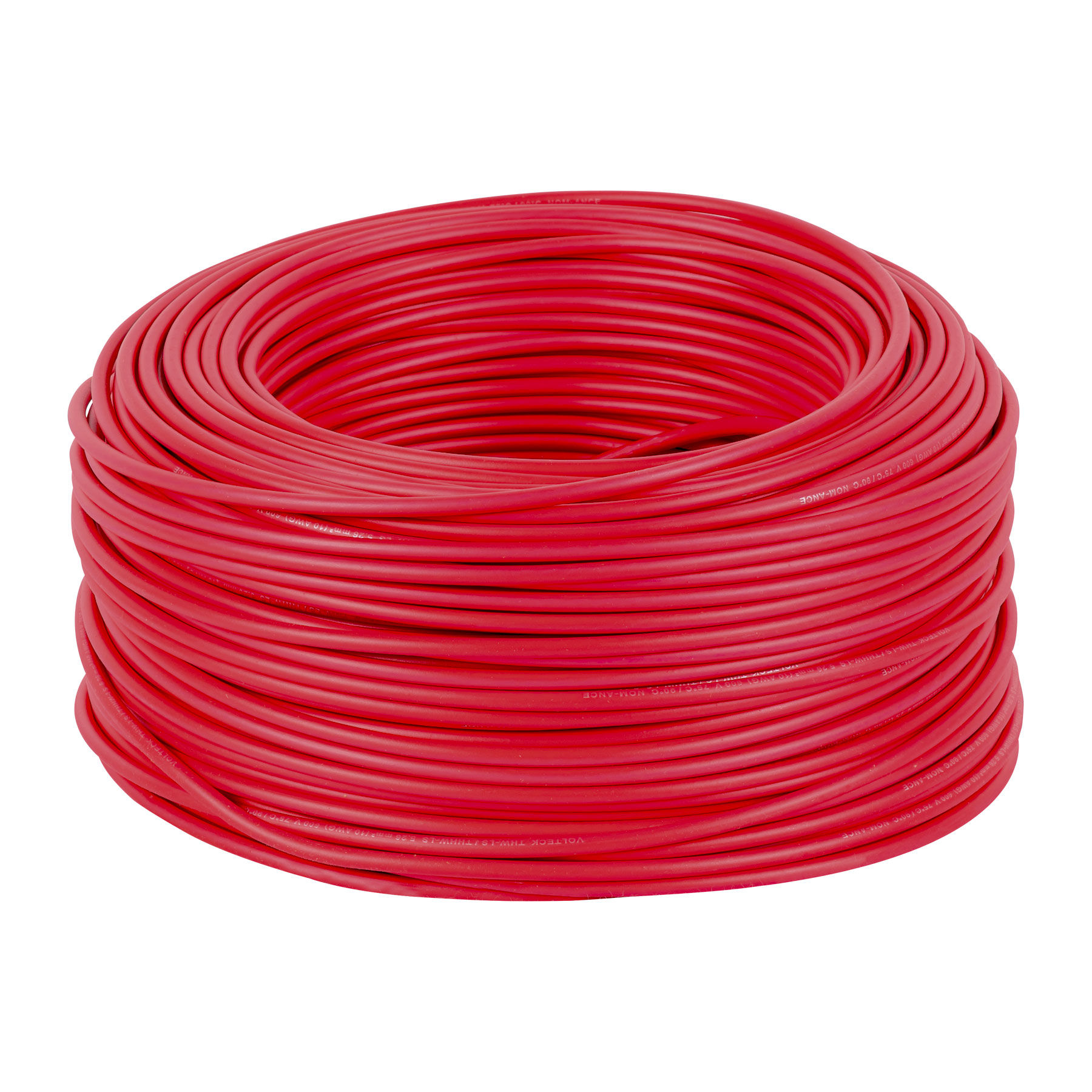 CAB-10R Rollo de 100 m de cable THHW-LS 10 AWG rojo, VOLTECK Código: 46059