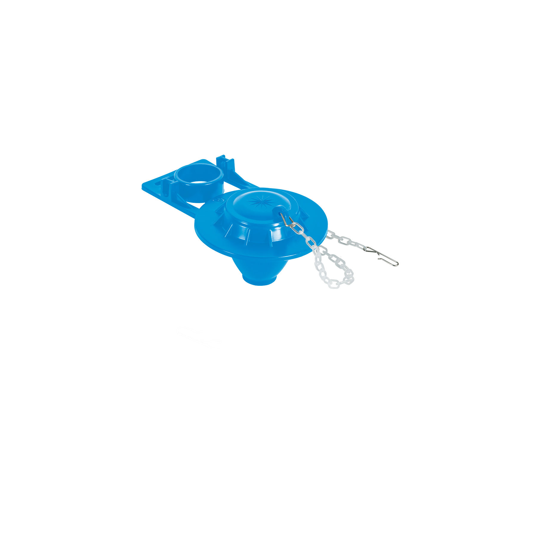 SA-006 Sapo 2' para WC, PVC, azul, cadena plástica, FOSET Código: 49346
