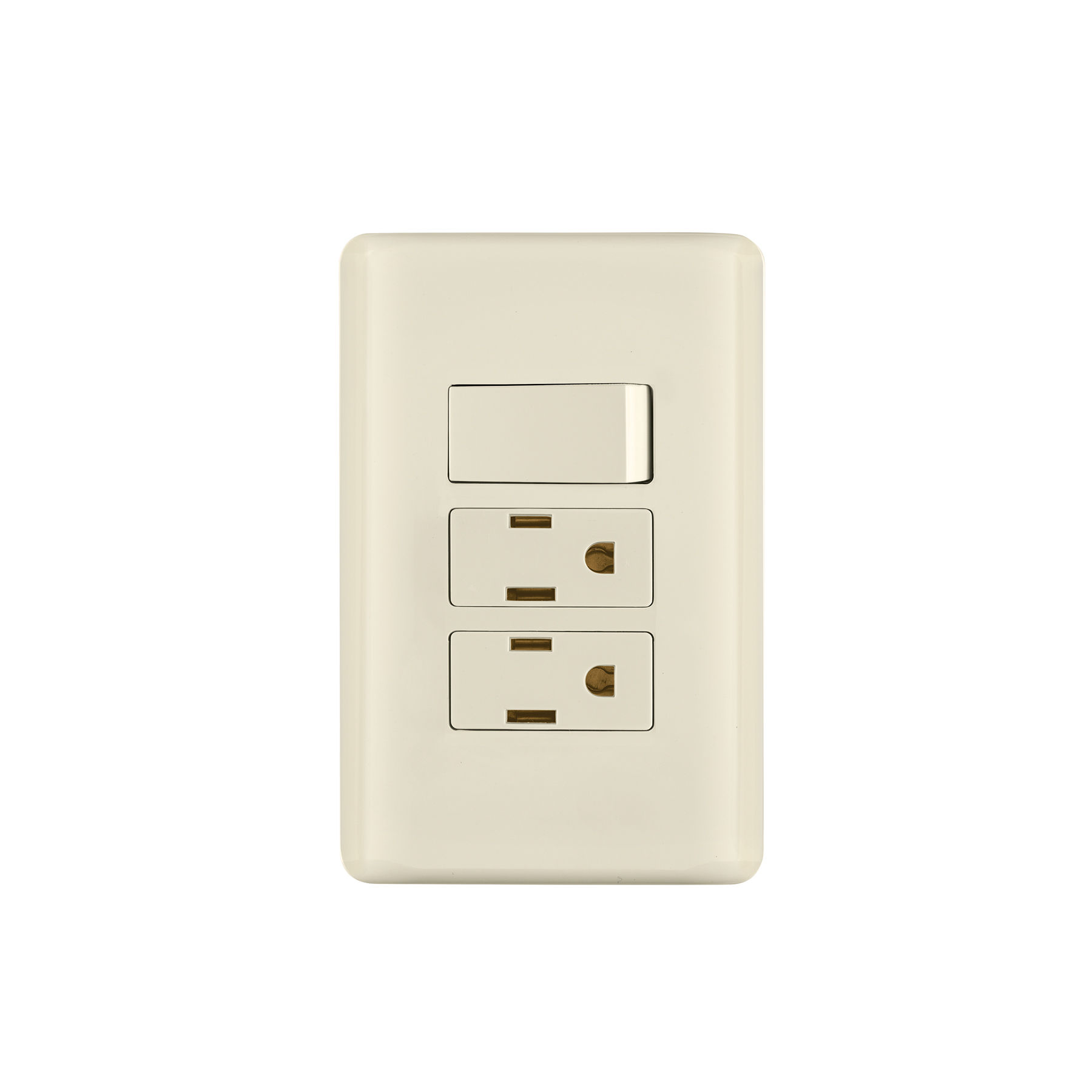 PA-APCO-B3I Placa armada interruptor y 2 contactos, marfil, BASIC Código: 26633