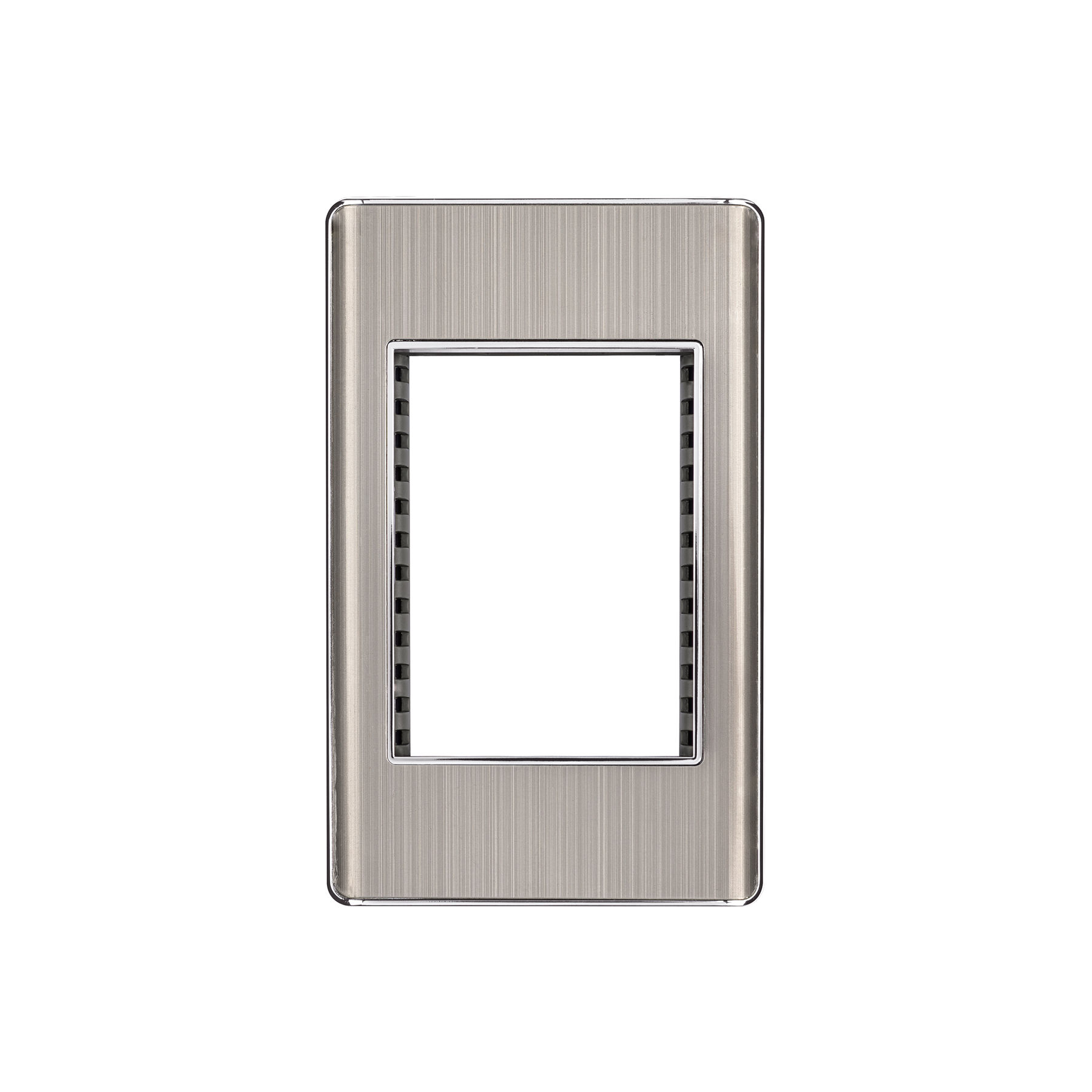 PPTR-LA Placa de acero inox con 1 ventana 3 módulos, línea Lisboa Código: 47819